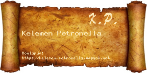 Kelemen Petronella névjegykártya